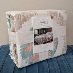 New Threshold Suzani Print Duvet‎ Cover and Sham Set Ivory Blue King